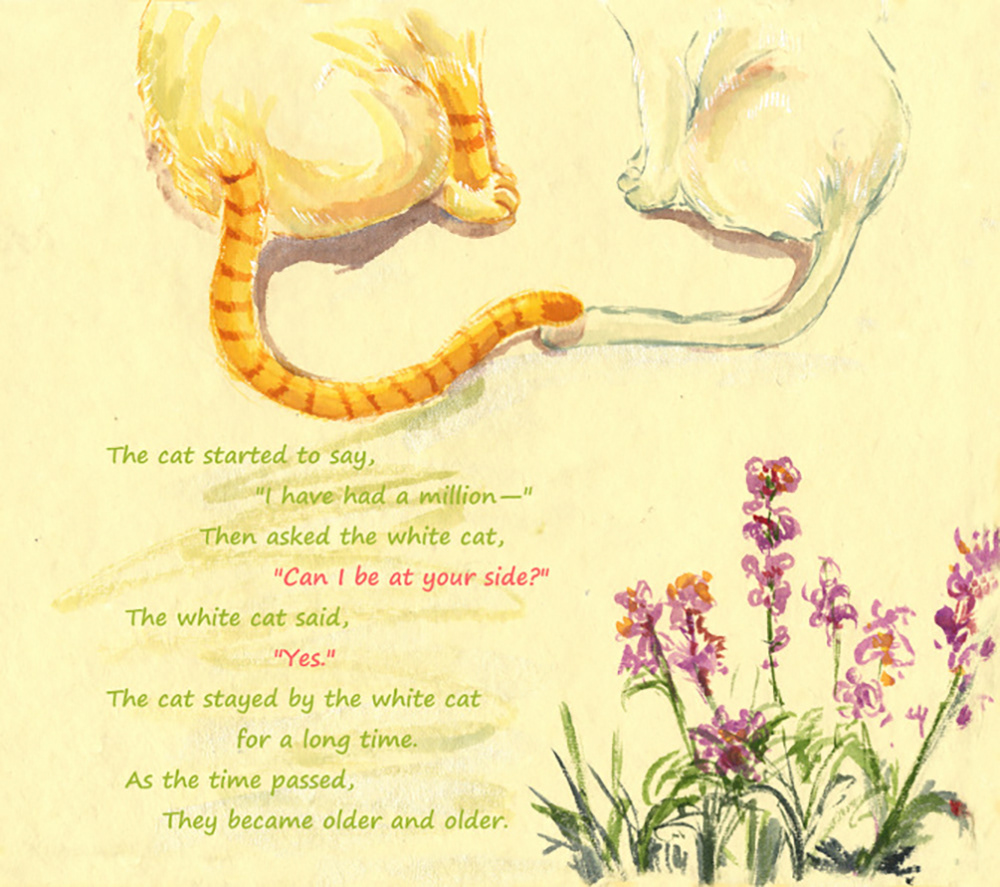 Cat storybook binding watercolor