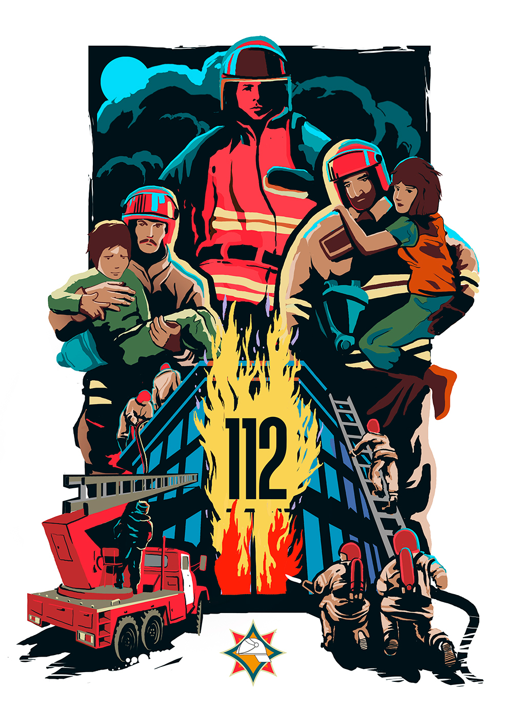 poster ILLUSTRATION  rescue cotacotani belarus composition МЧС плакат иллюстрация fireman