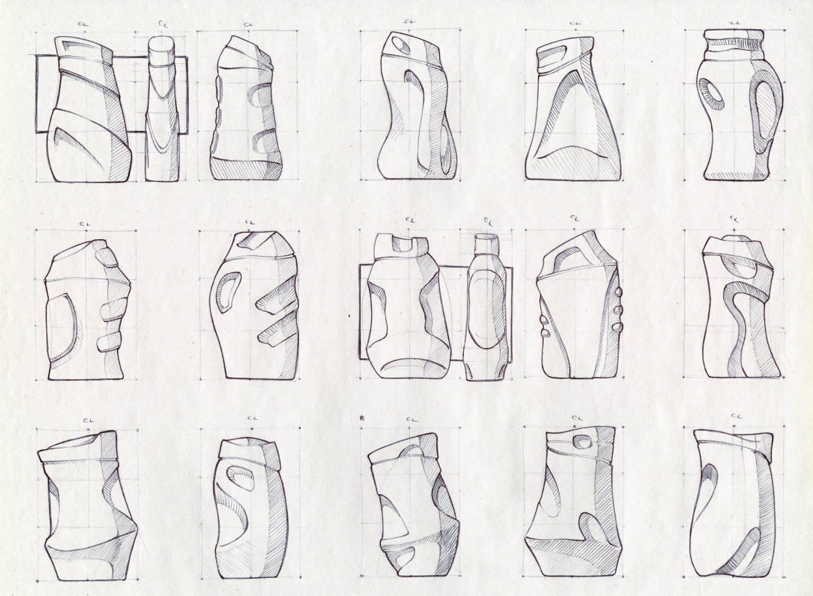 soap bottles sketches electric kettle canson paper iterative sketching