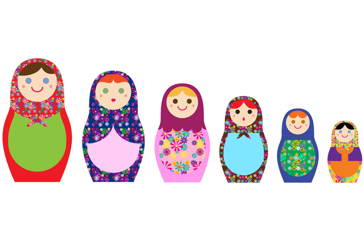 design Brazil identity business sketch Character Russia dolls matrioskas sticker