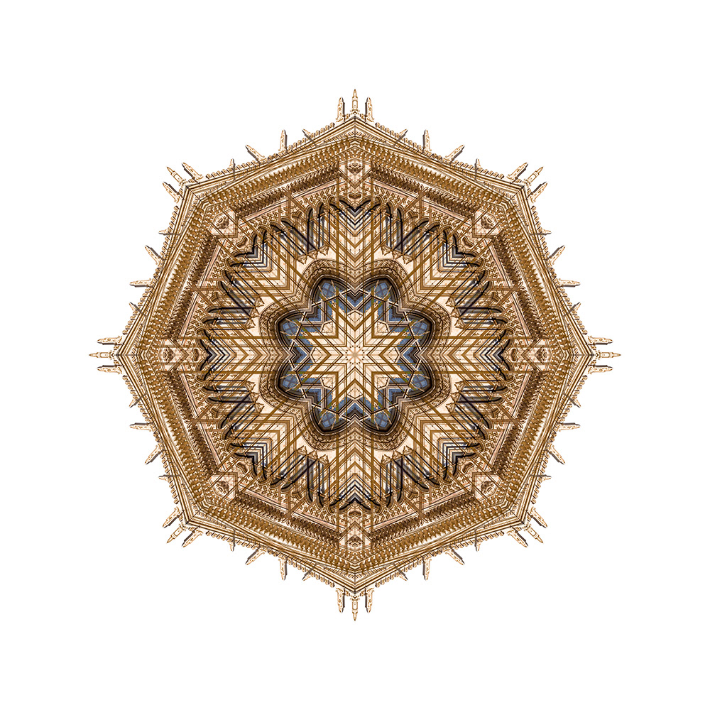 architectural design abstract manipulated shape geometric symmetry fractal Mandala kaleidoscopic munich
