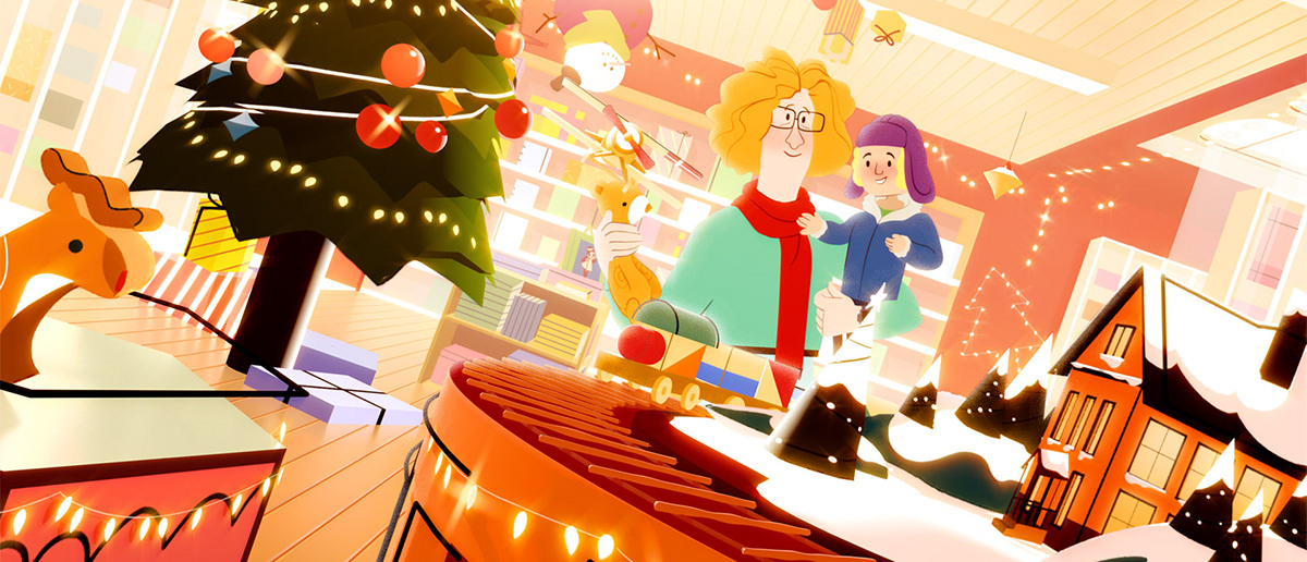 2D 3D c4d cartoon Character Christmas department Food  Grpahic design Cel Animation