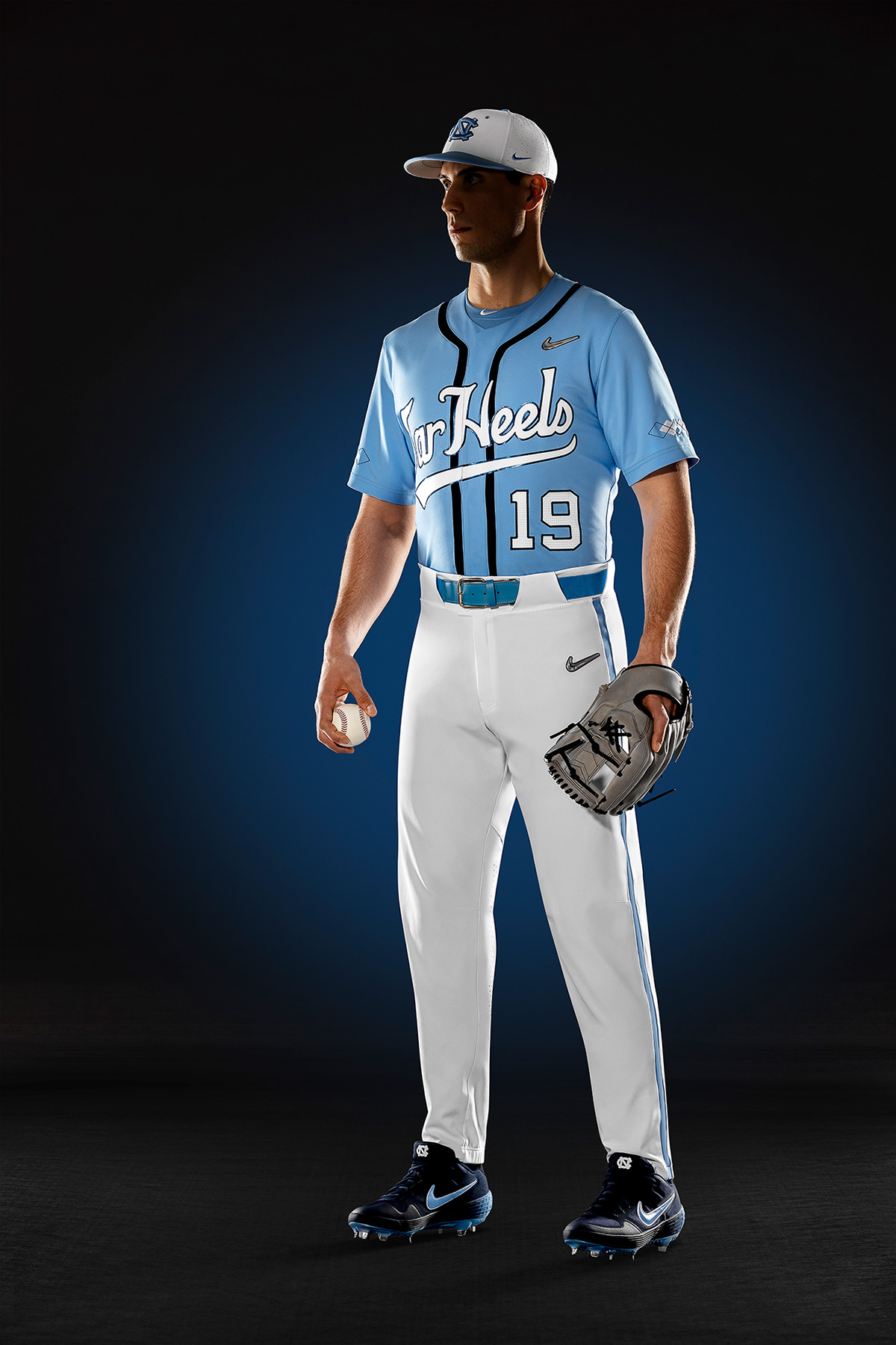 Nike baseball uniform jersey dramatic edgy portrait college NCAA
