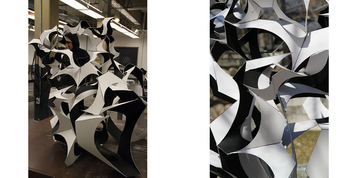 paper model fractal black and white sculpture in nature Nature