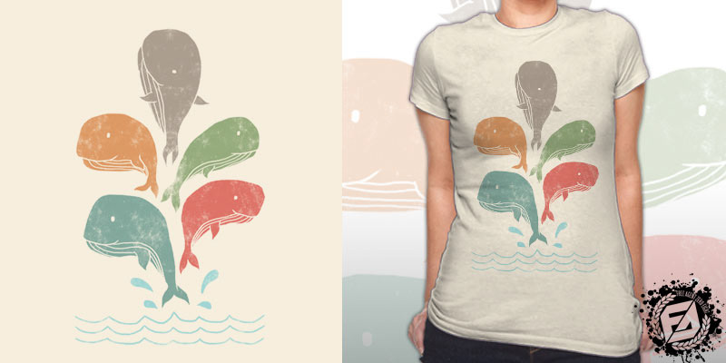 Threadless t-shirt whales Nature contest Ocean