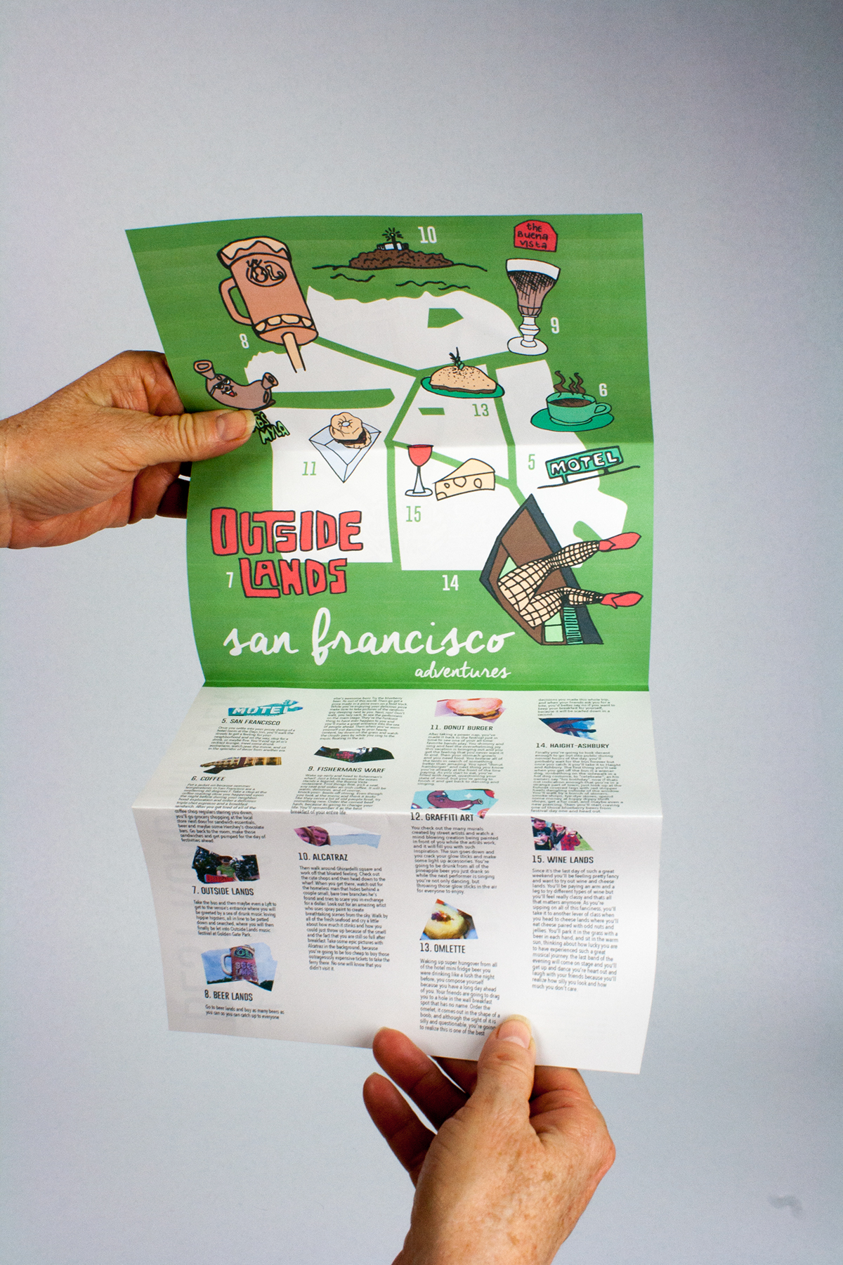 san francisco map Travel Guide brochure green blue