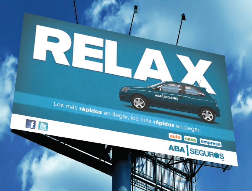 ABA aba seguros brand carro avion panoramico poster prensa relax Web mexico Auto casa empresa