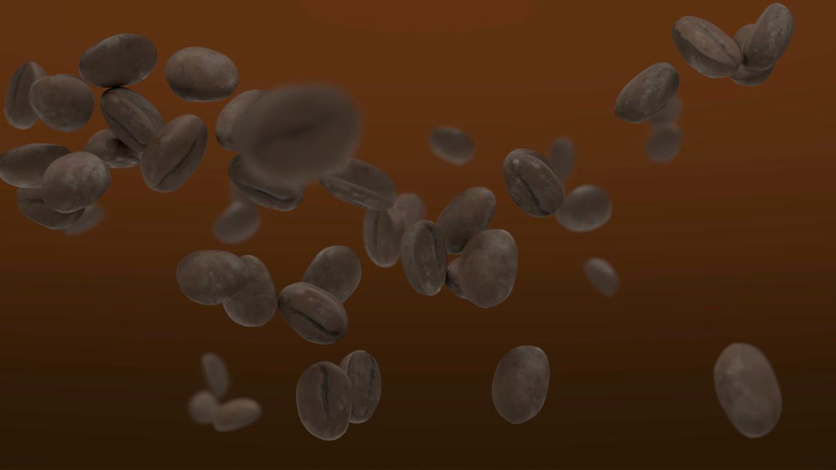 3D Collision motion graphics  Coffee coffee beans cinema4d dynamics dark