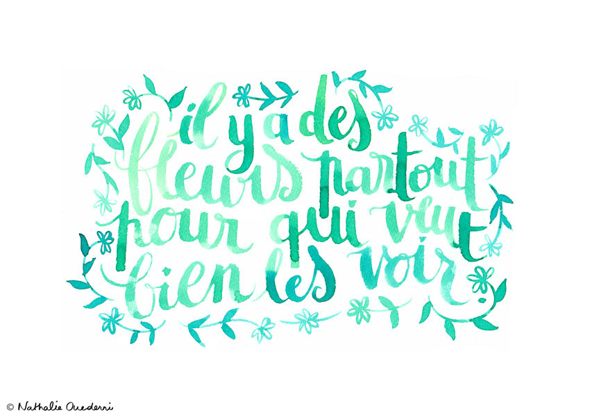 watercolor lettering quote ink