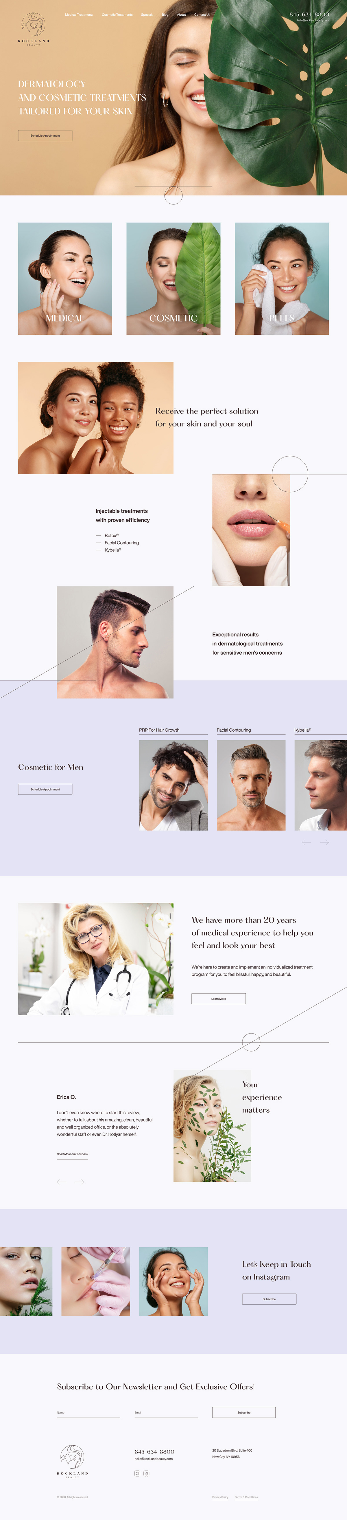 beauty branding  Cosmetic dermatology Logo Design UI/UX Website Design