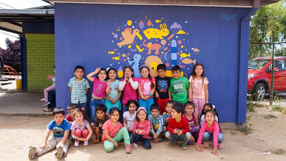 Los Amigos Imaginarios Mural muralisme peinture murale ILLUSTRATION  kids social chile valparaiso viña del mar