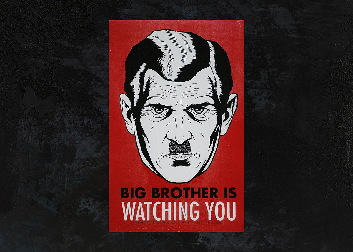 Adobe Portfolio poster George Orwell Big Brother flyer logo ingsoc