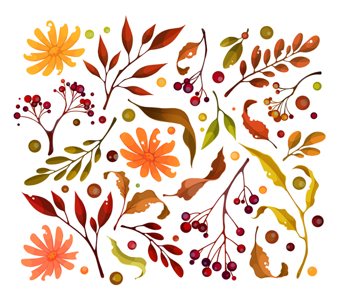 pattern fairy tale Nature autumn plants Flowers decorative art cartoon photoshop