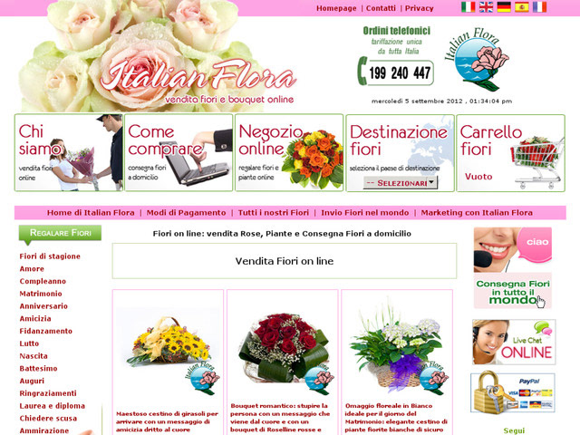 fiori online  vendita fiori  restyling grafico fioraio online