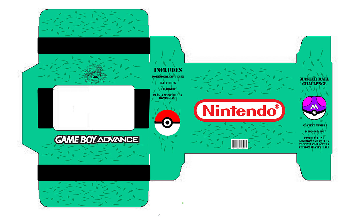Gameboy Advance package Pokemon photoshop