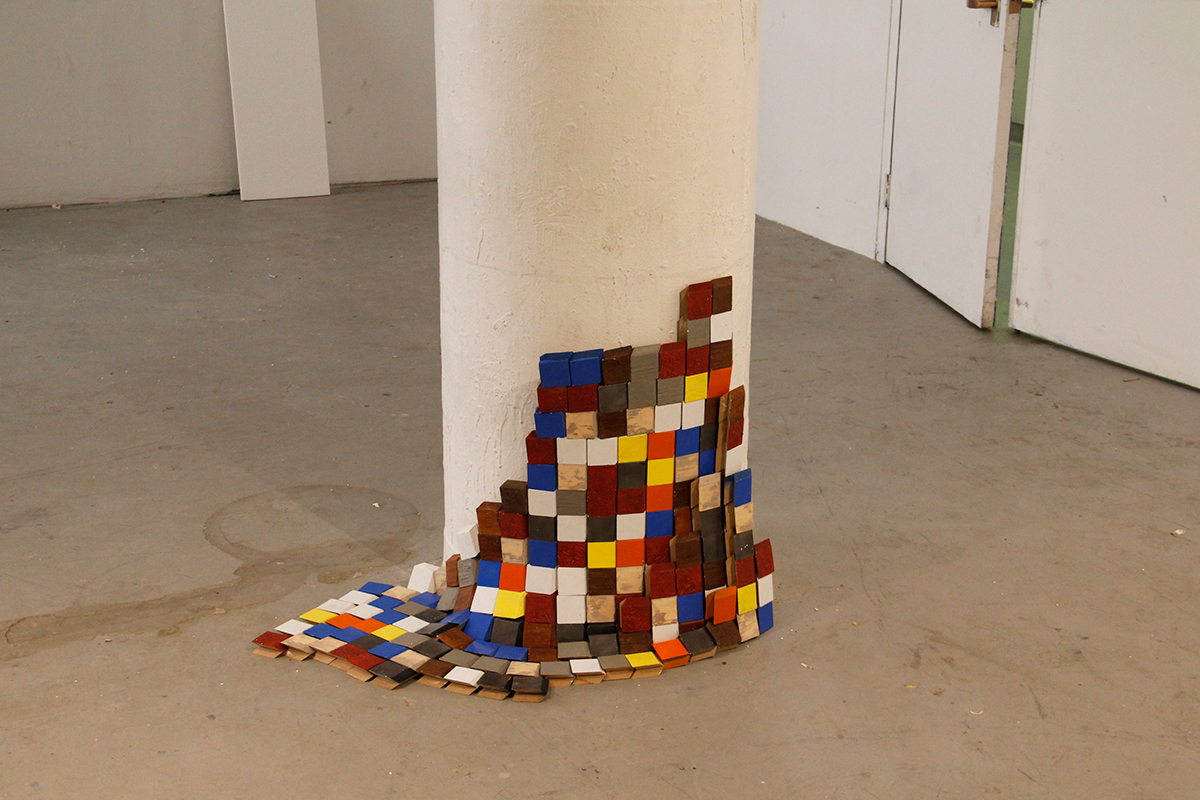 modular installation pixels texture archival squares cubes digital physical LEGO construction