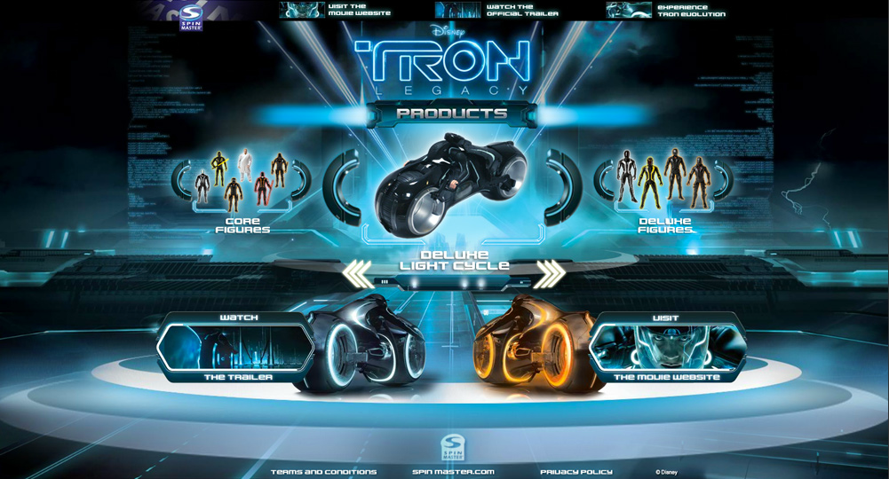 Spin master Website TRON LEGACY