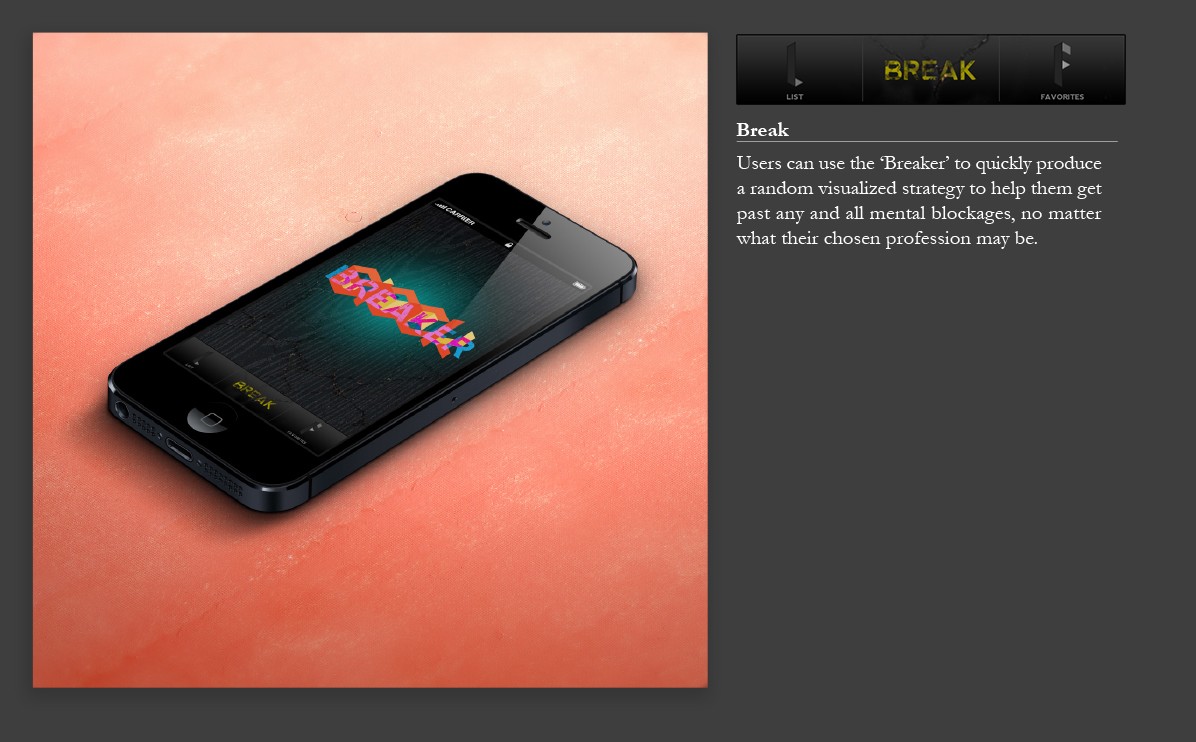 block breaker aiga app design writers block CREATIVE BLOCK UI block type
