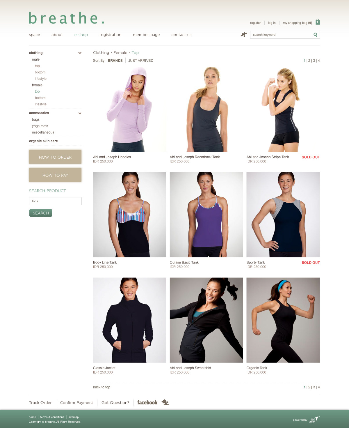 e-commerce Online shop Yoga sport fitness