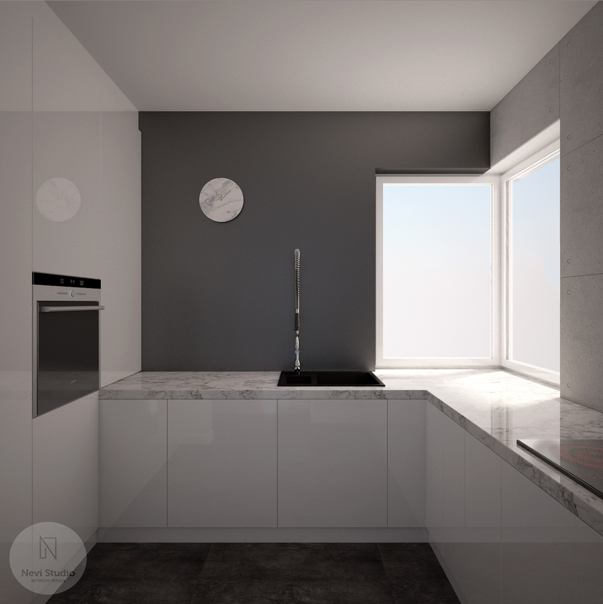 house design Interior Project concrete Minimalism modern living room kitchen contemporary
