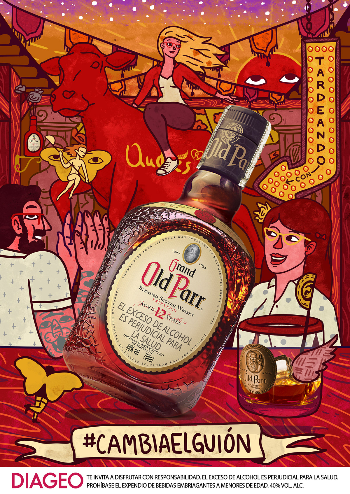 Old Parr Whisky Licor liquor ILLUSTRATION  ilustracion