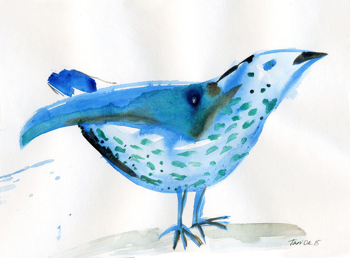watercolor bird sketch