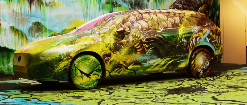 画图男 Hua Tunan art ink ShanShuiHua Color Landscape dragon splatter Switzerland Volvo Volvo Art Session