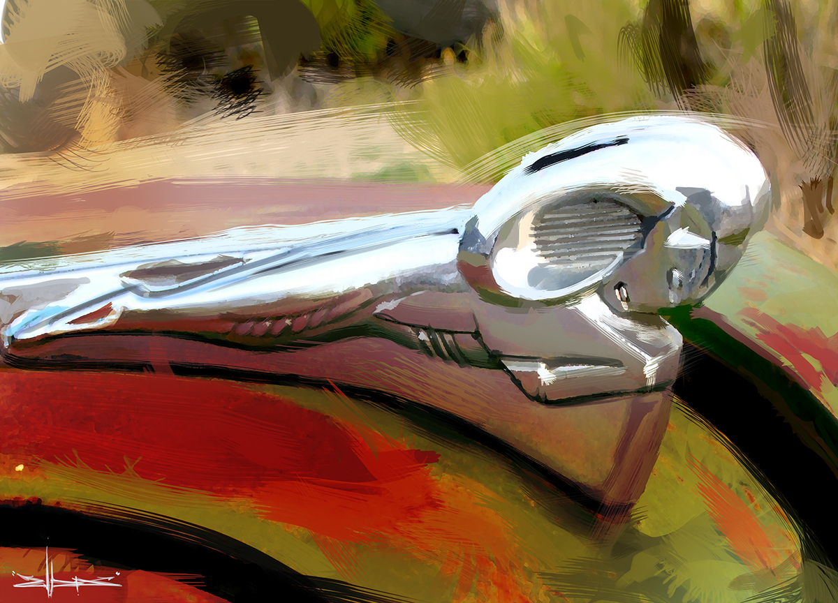 dodge challenger ram digital painting automotive painting sketchy