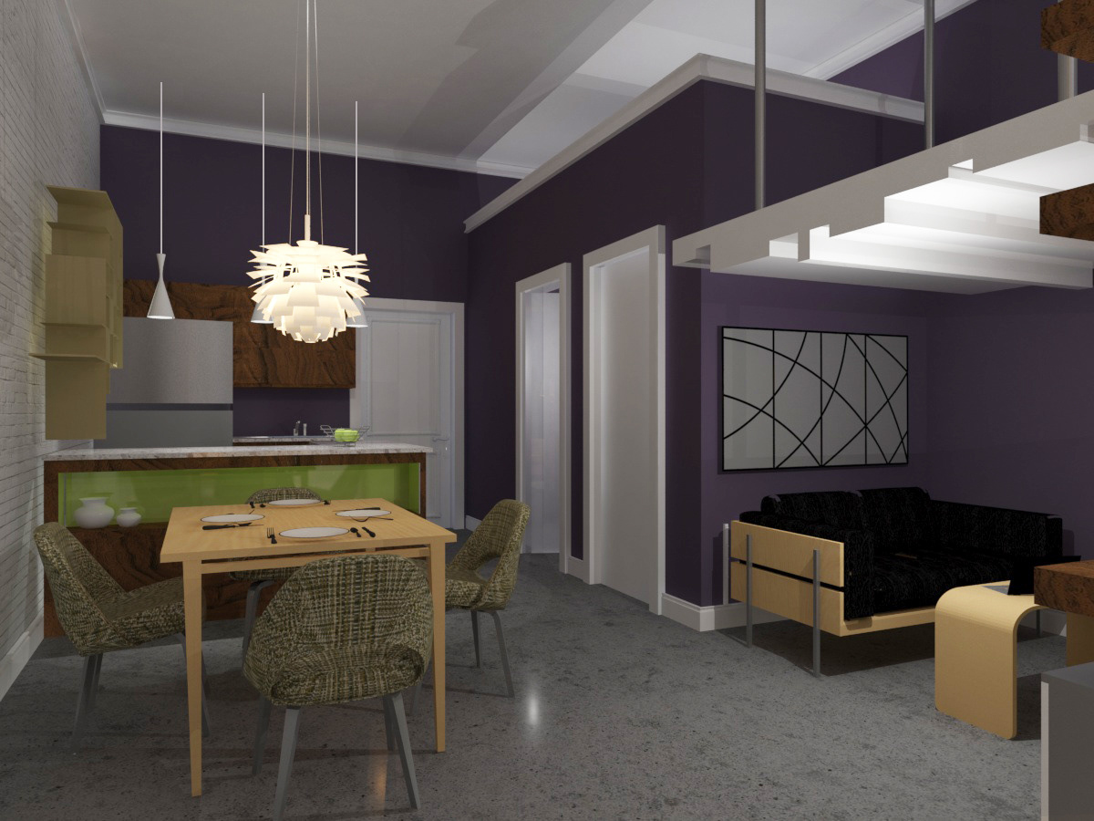 philadelphia university 3D Studio Max Google Sketchup computer rendering apartment design