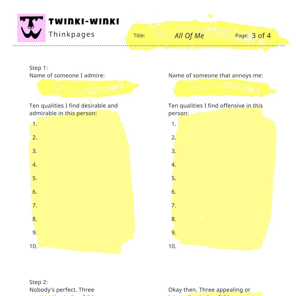 activity alex mitchell Emotional Intelligence freebie introspection printable self-discovery twinki-winki worksheet