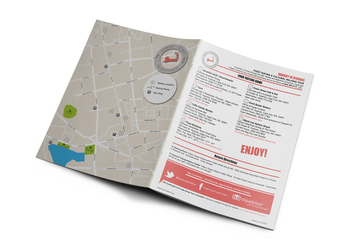 Adobe Portfolio Participants Sheet food tours map rack card