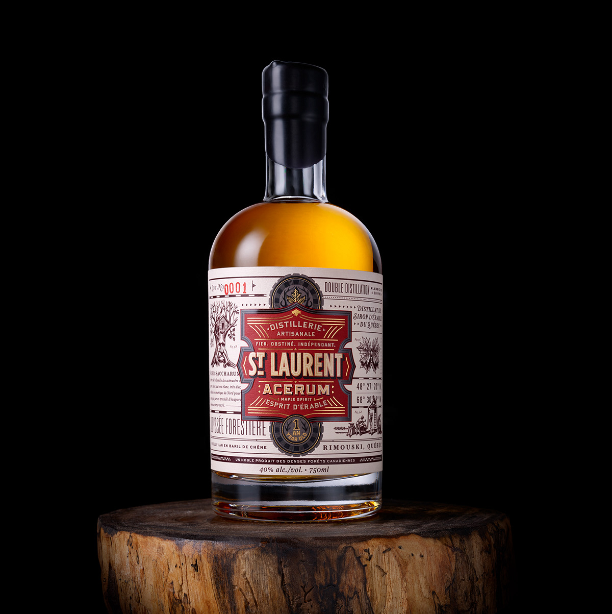 alcohol bottle branding  Canadian label design liquor maple Packaging print design 