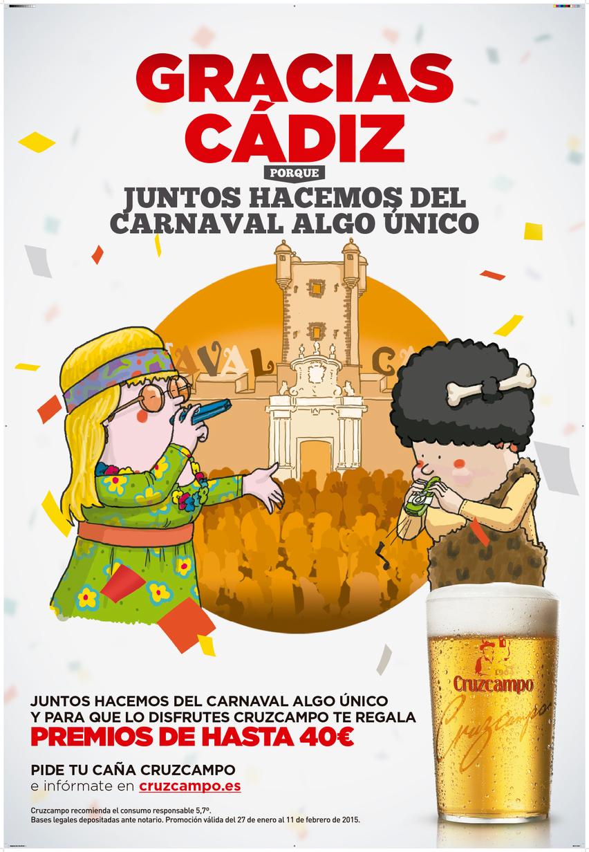 Carnival Carnaval carnaval de cadiz cádiz photoshop ILLUSTRATION  poster Advertising  cruzcampo