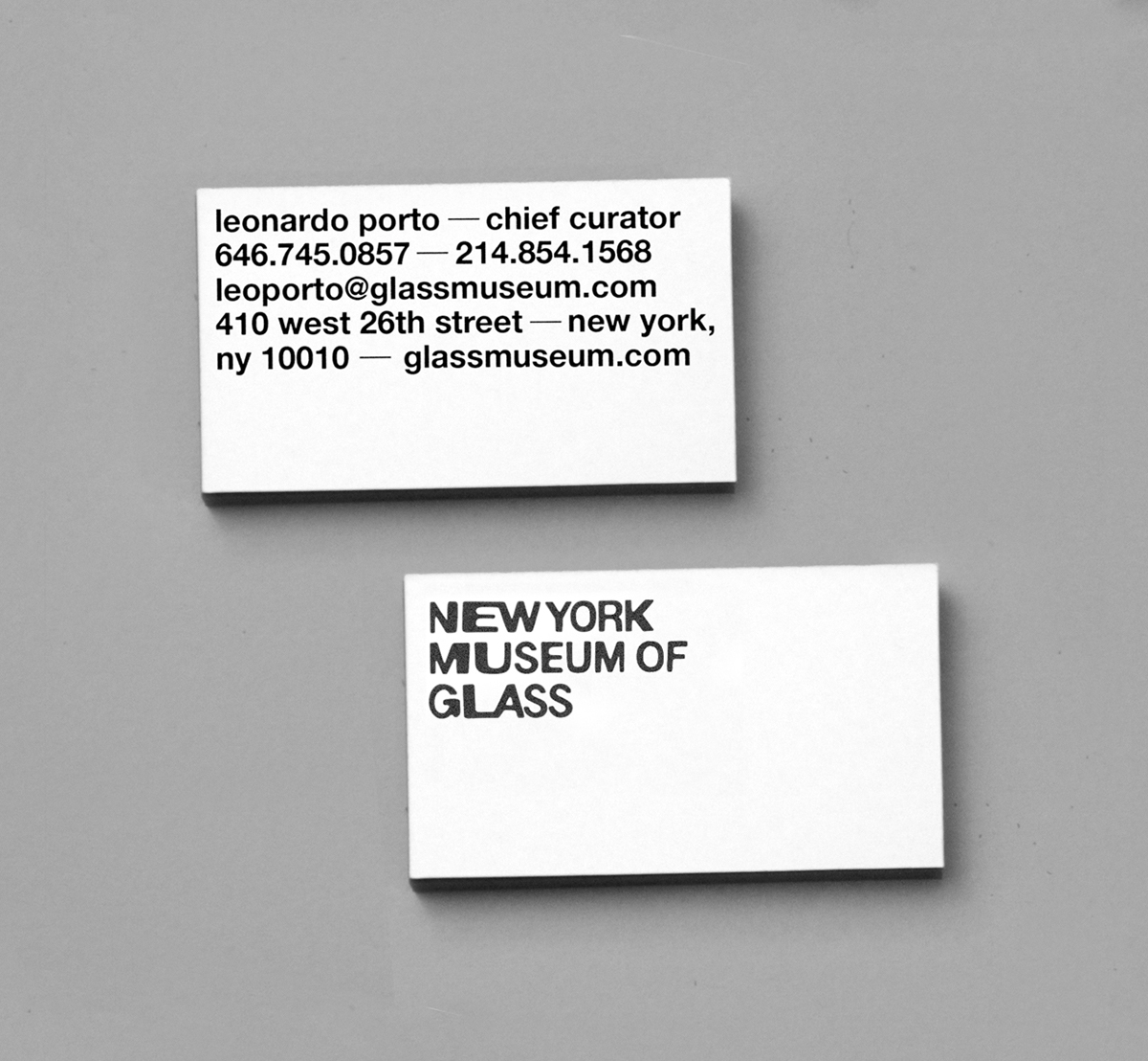 museum brand identity Glass Museum New York logo workmark distortion