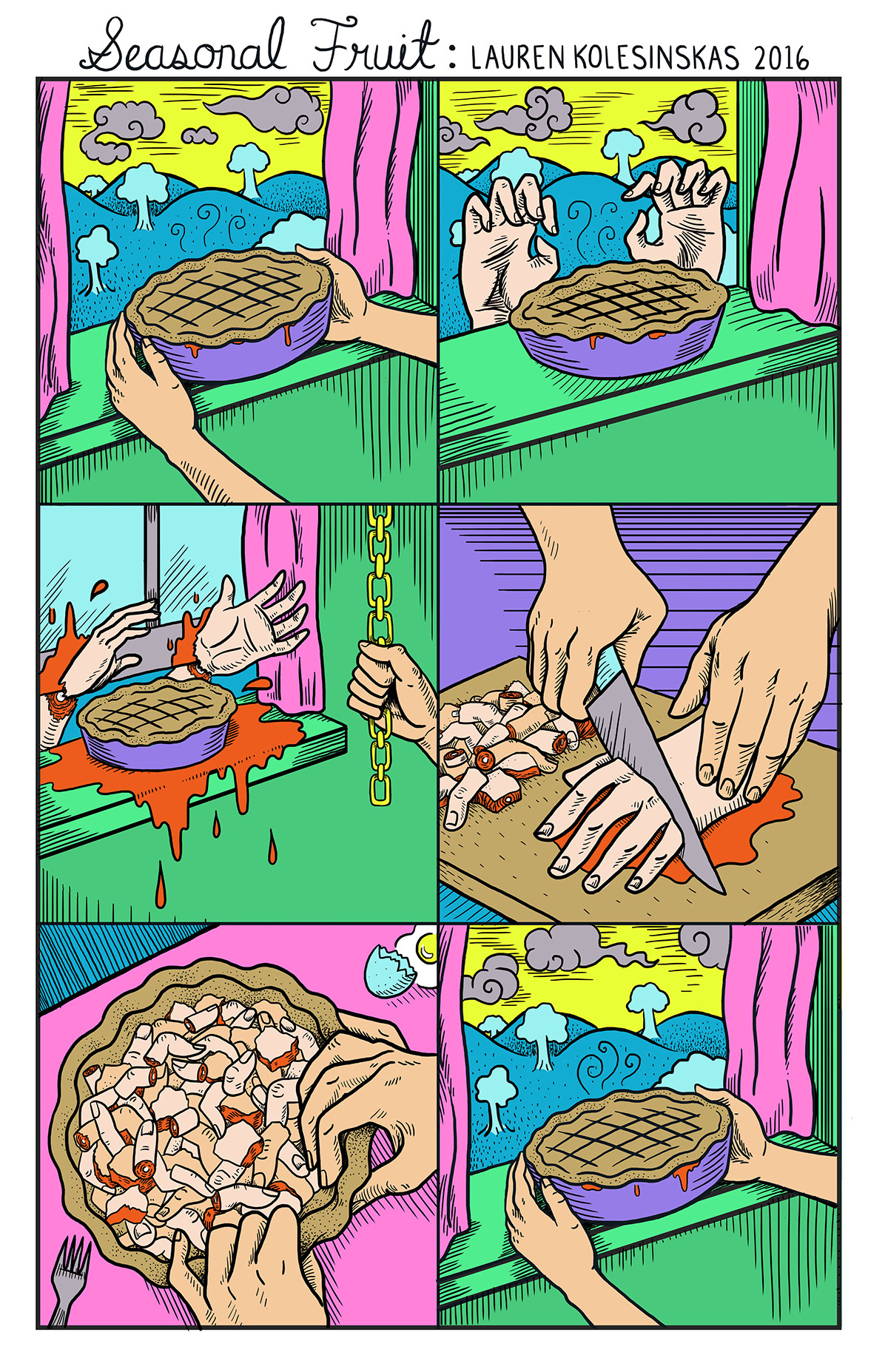 colorful cartoon quirky sequential Food  weird Personal Work