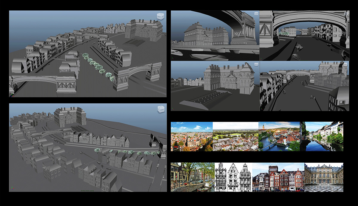 Maya rendering Cityscape Design 3d modeling