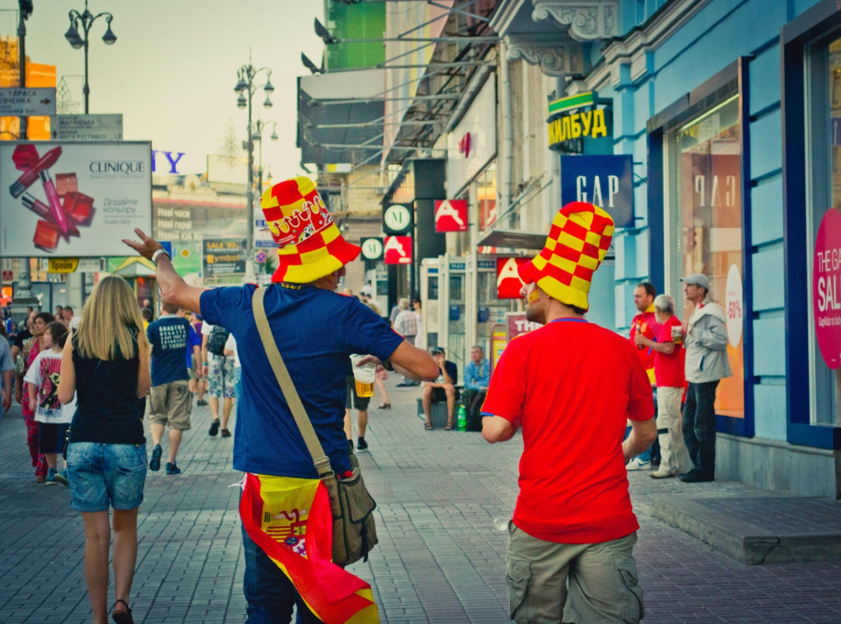 Kyiv ukraine Street football fans spain Euro2012