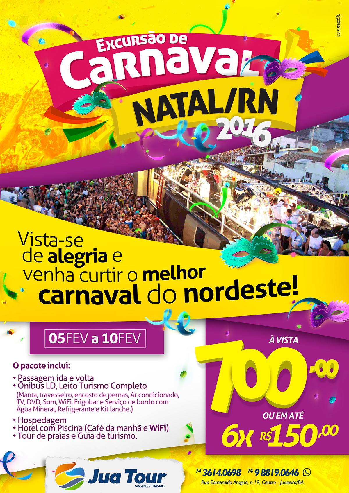 Cartaz Excursão de Carnaval p/ Natal/RN | JuaTOUR on Behance