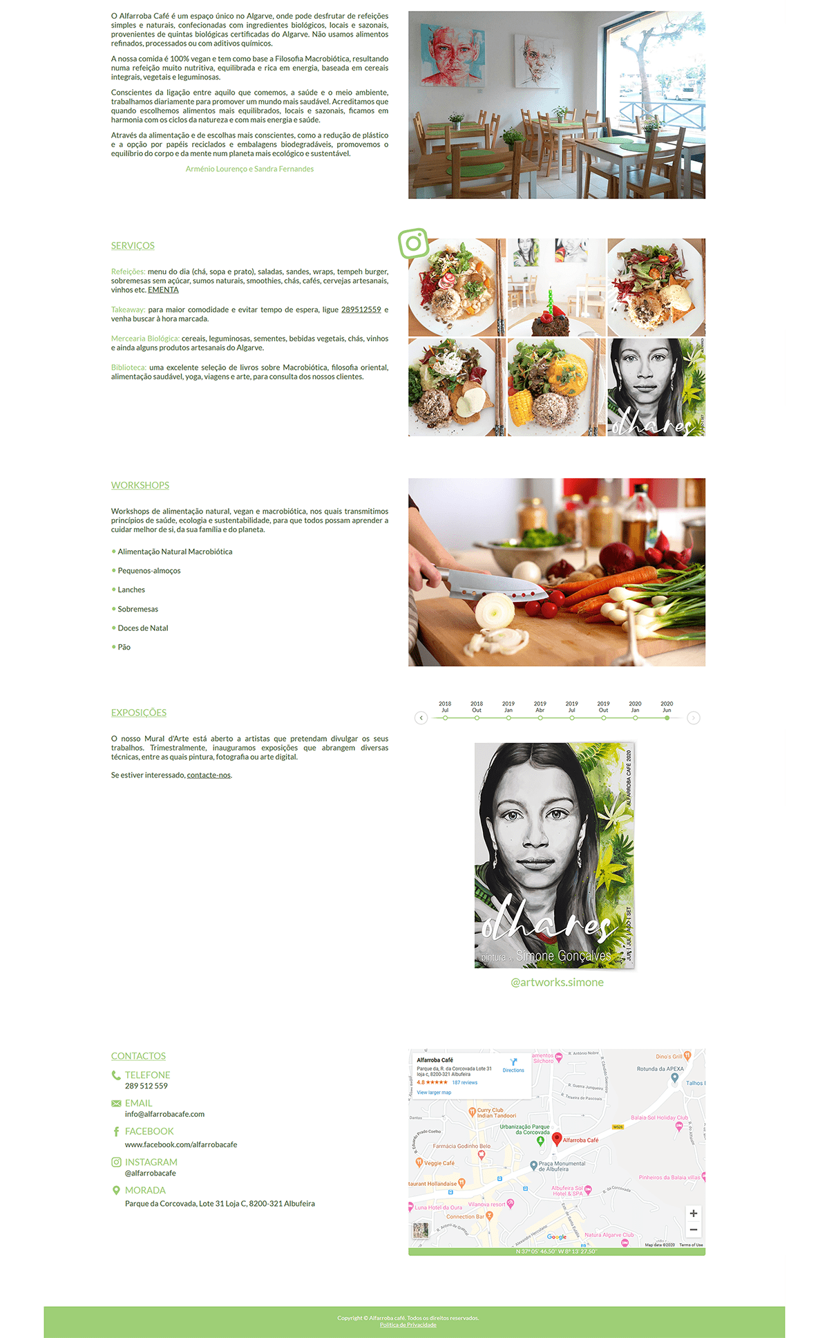 cafe green Logo Design macrobiotic painterly Responsive Design vegan Vegetarian Webdesign Website
