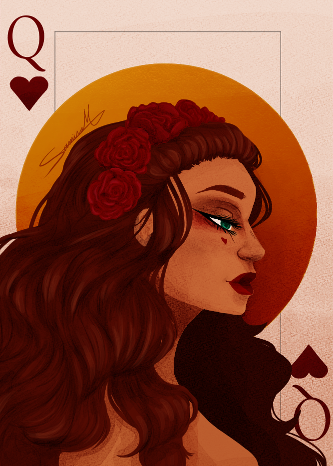 alice in wonderland cartoon Character design  Digital Art  digital illustration digital painting fantasy progress queen of hearts repaint