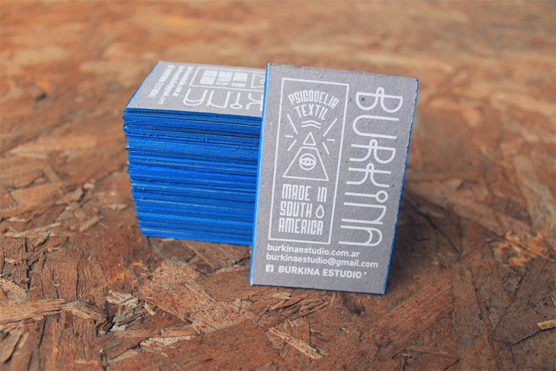 tarjetas personales personal cards burkina estudio Screenprinting paint blue Business Cards