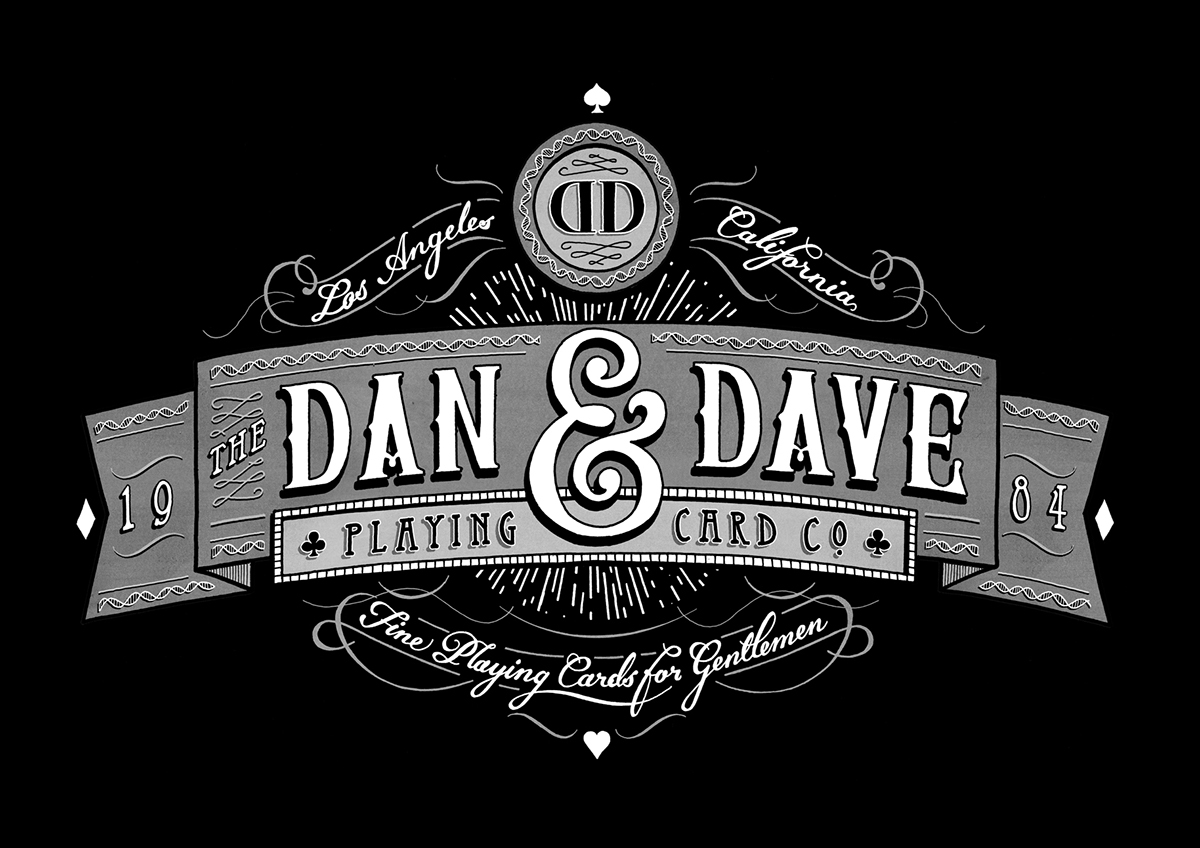 Adobe Portfolio logo lettering crest vintage drawn hand Magic   Dan and Dave playing card