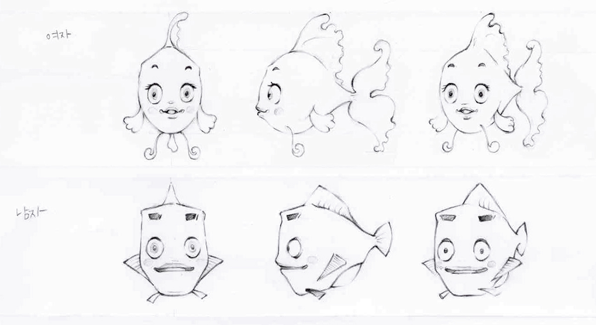 fish Character interaction caricature   figure face