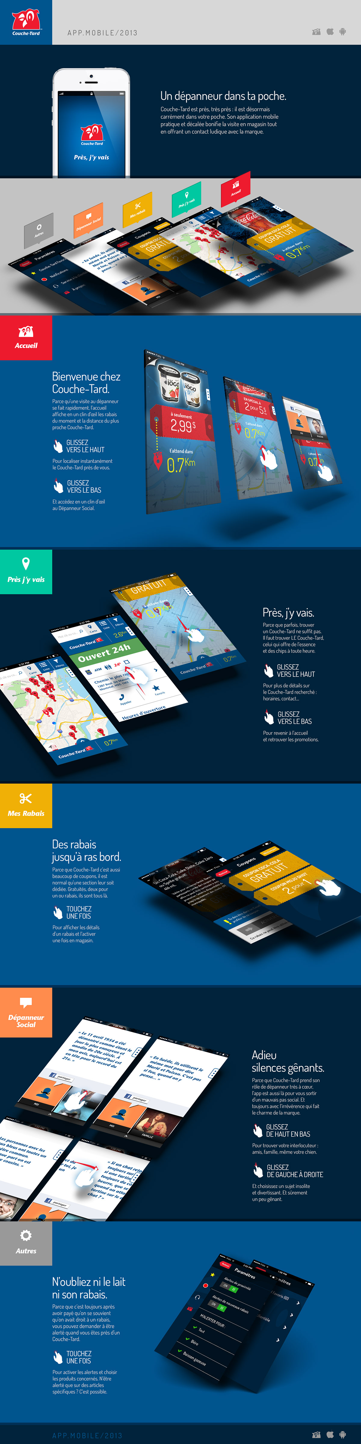 application mobile apple android flat design blue red grey