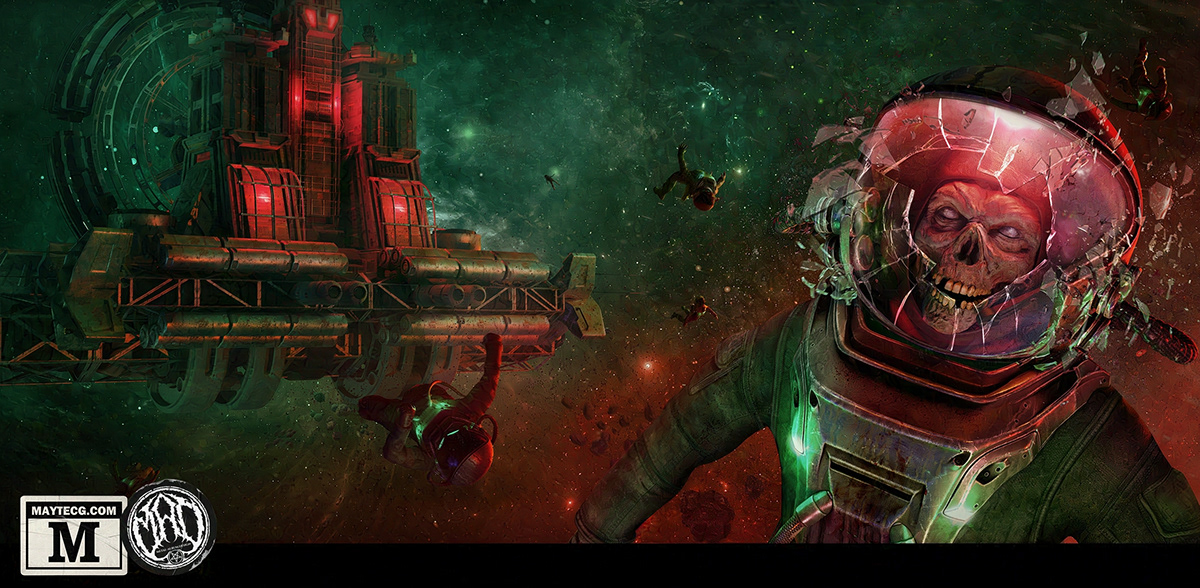 horror sci-fi album art heavy metal Space  zombie Album music cosmonaut galaxy