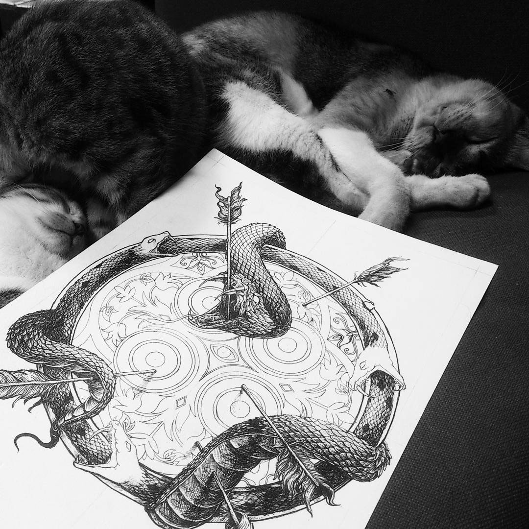 ILLUSTRATION  art snake shield