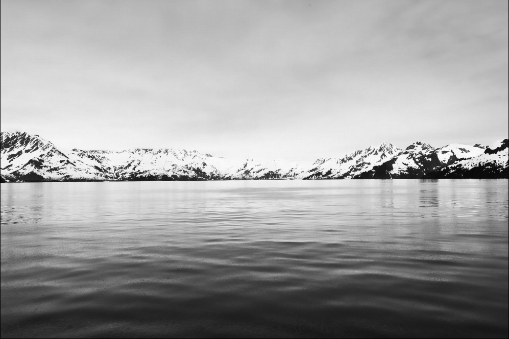 black and white Nature Landscape mountains Kenai Mountains Alaska winter snow abstract