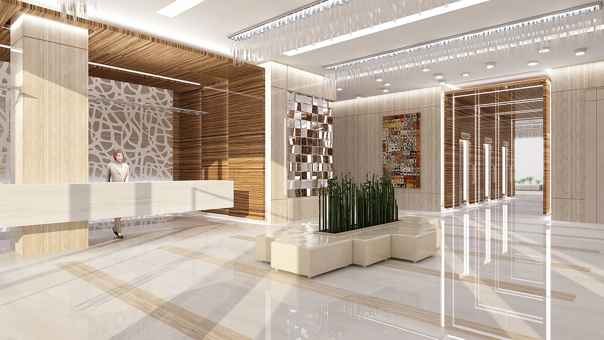 tower Entrance apartment MAX 3D Qatar modern