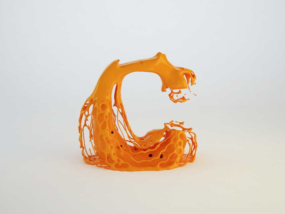 3D type realflow Real flow letters splash Liquid fluid water paint Almossawi Bahrain Skyrill