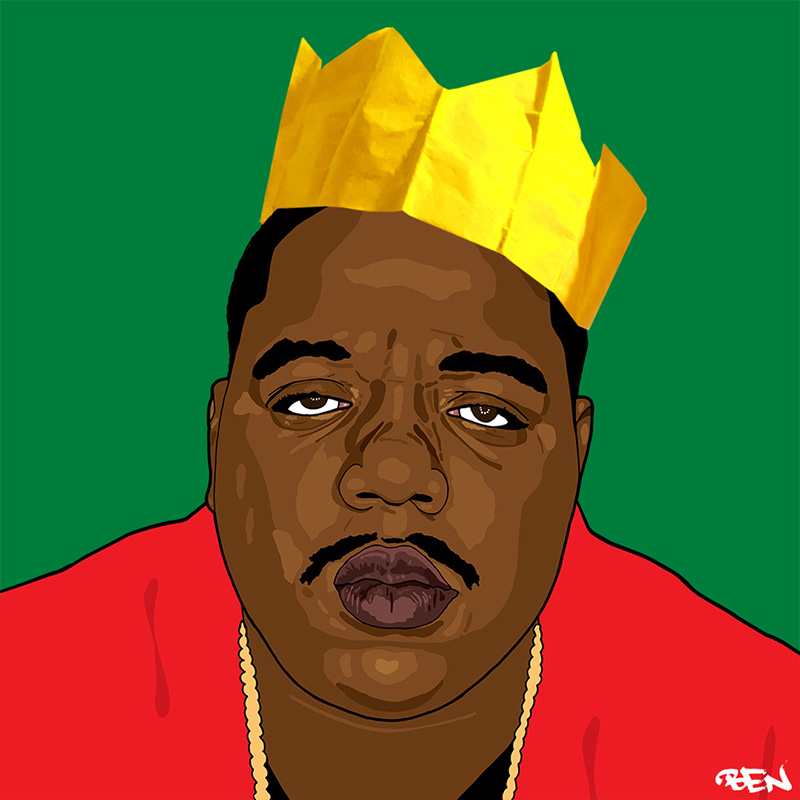 biggie biggie smalls cover crown hip hop ILLUSTRATION  Nonsinthetik portrait rap the notorious big